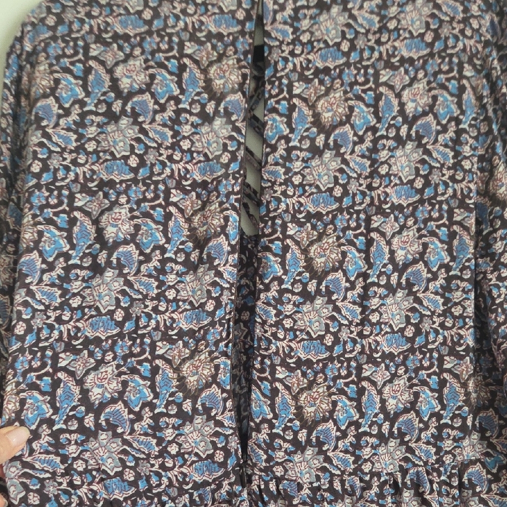 Sea New York Amaki Lilac Whimsical Cottagecore Bohemian Floral Maxi Dress L Bx22 - Picture 13 of 16